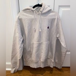 Champion Reverse Weave Small C Grey Hoodie